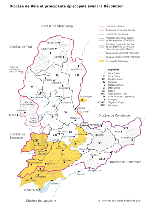 Carte du ciocèse
